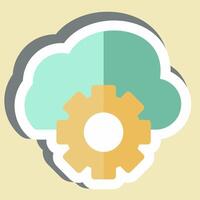 Sticker Cloud Management. related to Network symbol. simple illustration vector