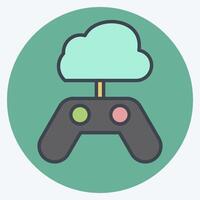 Icon Cloud Game. related to Network symbol. color mate style. simple illustration vector