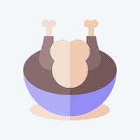 Icon Chicken Soup. related to Korea symbol. flat style. simple illustration vector