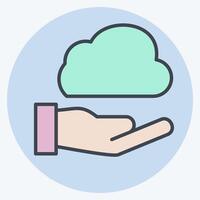 Icon Share Cloud. related to Network symbol. color mate style. simple illustration vector