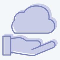 Icon Share Cloud. related to Network symbol. two tone style. simple illustration vector