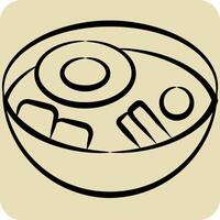 Icon Bibimbap. related to Korea symbol. hand drawn style. simple illustration vector