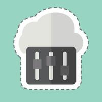Sticker line cut Cloud Setting. related to Network symbol. simple illustration vector