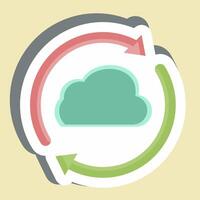 Sticker Cloud Reload. related to Network symbol. simple illustration vector