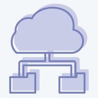 Icon Cloud Storage. related to Network symbol. two tone style. simple illustration vector