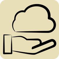 Icon Share Cloud. related to Network symbol. hand drawn style. simple illustration vector