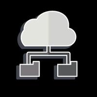 Icon Cloud Storage. related to Network symbol. glossy style. simple illustration vector