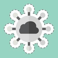 Sticker line cut Cloud Network. related to Network symbol. simple illustration vector