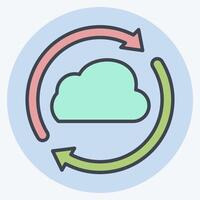 Icon Cloud Reload. related to Network symbol. color mate style. simple illustration vector