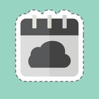Sticker line cut Cloud Schedule. related to Network symbol. simple illustration vector