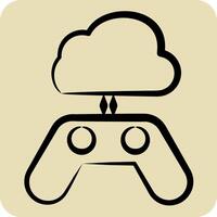 Icon Cloud Game. related to Network symbol. hand drawn style. simple illustration vector