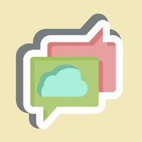 Sticker Cloud Chatting. related to Network symbol. simple illustration vector