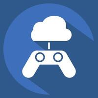 Icon Cloud Game. related to Network symbol. long shadow style. simple illustration vector
