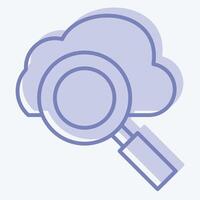 Icon Cloud Search. related to Network symbol. two tone style. simple illustration vector
