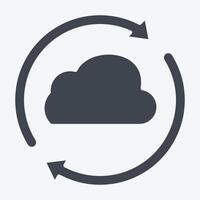 Icon Cloud Reload. related to Network symbol. glyph style. simple illustration vector
