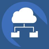Icon Cloud Storage. related to Network symbol. long shadow style. simple illustration vector