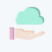 Icon Share Cloud. related to Network symbol. doodle style. simple illustration vector