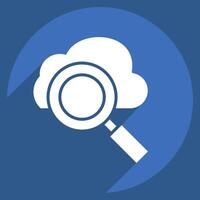 Icon Cloud Search. related to Network symbol. long shadow style. simple illustration vector