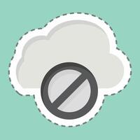Sticker line cut Cloud Block. related to Network symbol. simple illustration vector