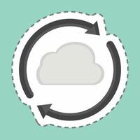 Sticker line cut Cloud Reload. related to Network symbol. simple illustration vector