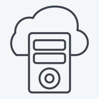 Icon Cloud Database. related to Network symbol. line style. simple illustration vector