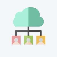 Icon Cloud Team. related to Network symbol. flat style. simple illustration vector