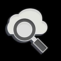 Icon Cloud Search. related to Network symbol. glossy style. simple illustration vector