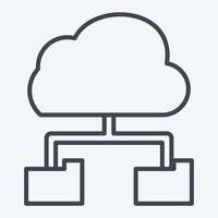 Icon Cloud Storage. related to Network symbol. line style. simple illustration vector