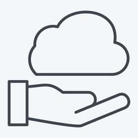 Icon Share Cloud. related to Network symbol. line style. simple illustration vector