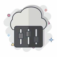 Icon Cloud Setting. related to Network symbol. chalk Style. simple illustration vector