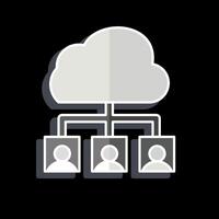 Icon Cloud Team. related to Network symbol. glossy style. simple illustration vector