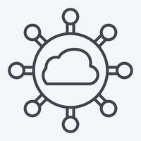 Icon Cloud Network. related to Network symbol. line style. simple illustration vector