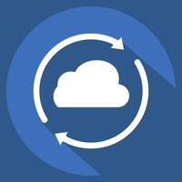 Icon Cloud Reload. related to Network symbol. long shadow style. simple illustration vector