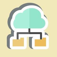 Sticker Cloud Storage. related to Network symbol. simple illustration vector