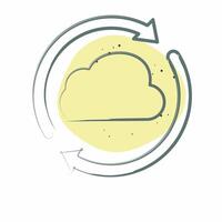 Icon Cloud Reload. related to Network symbol. Color Spot Style. simple illustration vector