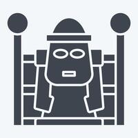 Icon Dol Hareubang. related to Korea symbol. glyph style. simple illustration vector