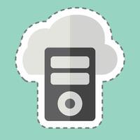 Sticker line cut Cloud Database. related to Network symbol. simple illustration vector