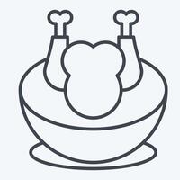 Icon Chicken Soup. related to Korea symbol. line style. simple illustration vector