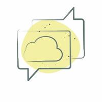 Icon Cloud Chatting. related to Network symbol. Color Spot Style. simple illustration vector
