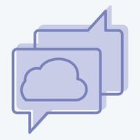Icon Cloud Chatting. related to Network symbol. two tone style. simple illustration vector