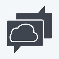 Icon Cloud Chatting. related to Network symbol. glyph style. simple illustration vector