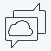 Icon Cloud Chatting. related to Network symbol. line style. simple illustration vector