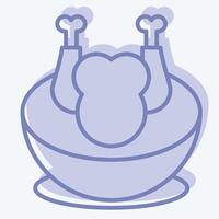 Icon Chicken Soup. related to Korea symbol. two tone style. simple illustration vector