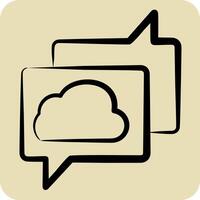 Icon Cloud Chatting. related to Network symbol. hand drawn style. simple illustration vector
