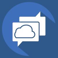 Icon Cloud Chatting. related to Network symbol. long shadow style. simple illustration vector
