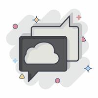 Icon Cloud Chatting. related to Network symbol. chalk Style. simple illustration vector
