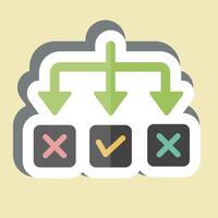 Sticker Solving. related to Choice symbol. simple illustration vector