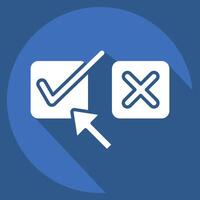 Icon Right Choice. related to Choice symbol. long shadow style. simple illustration vector