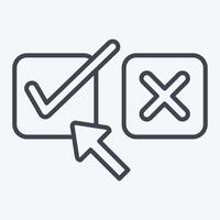 Icon Right Choice. related to Choice symbol. line style. simple illustration vector