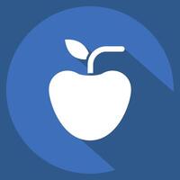 Icon Apple. related to Breakfast symbol. long shadow style. simple illustration vector